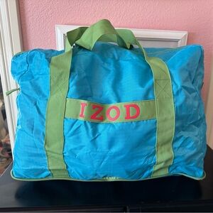 NWOT. IZOD Blue and Green Duffel Bag